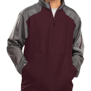 Holloway Raider Pullover Cage Jacket – Weather-Resistant, Ultra-Light, Quarter Zip, Sleeve Pocket – For Outdoors & Travel(Carbn Prt/ Mroon)