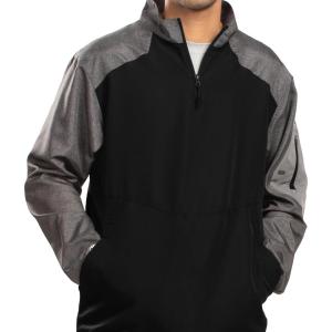 Holloway Raider Pullover Cage Jacket – Weather-Resistant, Ultra-Light, Quarter Zip, Sleeve Pocket – For Outdoors & Travel(Carbon Print/Black)