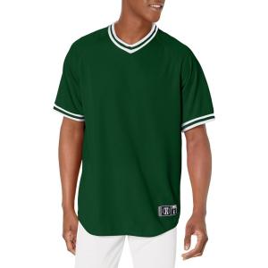 Holloway Retro V-Neck Men’s Baseball Jersey(Forest Green | White)