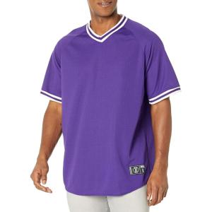Holloway Retro V-Neck Men’s Baseball Jersey(Purple | White)