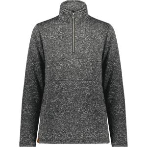 Holloway Women’s Alpine Sweater Fleece 1/4 Zip Pullover(Black Heather)