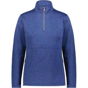 Holloway Women’s Alpine Sweater Fleece 1/4 Zip Pullover(Navy Heather)