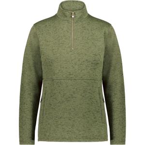 Holloway Women’s Alpine Sweater Fleece 1/4 Zip Pullover(Olive Heather)