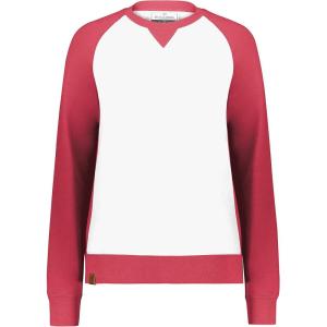 Holloway Women’s Ladies All-American Fleece Crew(Scarlet Heather/White)