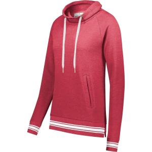 Holloway Womens Ladies All-American Funnel Neck Pullover(Scarlet Heather/White)