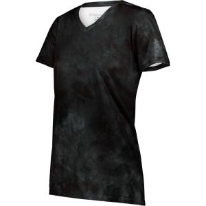 Holloway Women’s Ladies Stock Cotton-Touch Poly Tee(Black Cloud Print)
