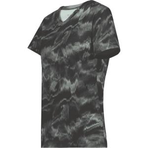 Holloway Women’s Ladies Stock Cotton-Touch Poly Tee(Graphite Shockwave Print)