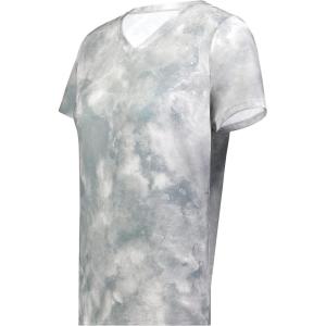 Holloway Women’s Ladies Stock Cotton-Touch Poly Tee(Silver Cloud Print)