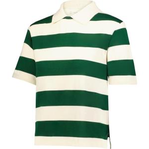 Holloway Womens Prep Street Rugby Crop(Alabaster/Vintage Dark Green)