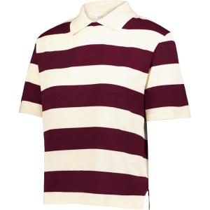 Holloway Womens Prep Street Rugby Crop(Alabaster/Vintage Maroon)
