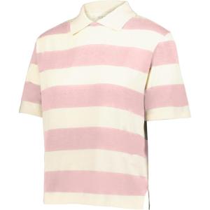 Holloway Womens Prep Street Rugby Crop(Alabaster/Vintage Petal Pink)