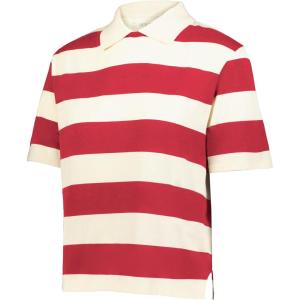 Holloway Womens Prep Street Rugby Crop(Alabaster/Vintage Scarlet)