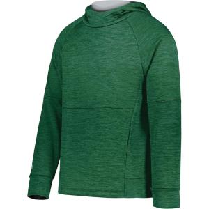 Holloway boys Youth All-pro Performance Fleece Hoodie(Dark Green Heather/Silver)