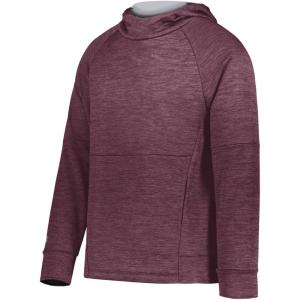 Holloway boys Youth All-pro Performance Fleece Hoodie(Maroon Heather/Silver)