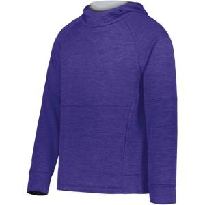 Holloway boys Youth All-pro Performance Fleece Hoodie(Purple Heather/Silver)