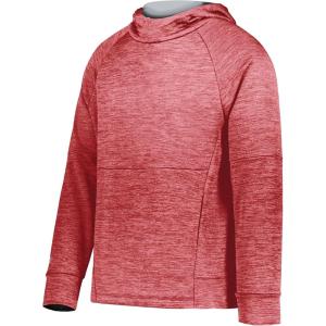 Holloway boys Youth All-pro Performance Fleece Hoodie(Scarlet Heather/Silver)
