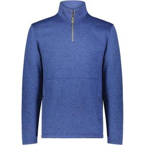 Holloway mens Alpine Sweater Fleece 1/4 Zip Pullover(Navy Heather)