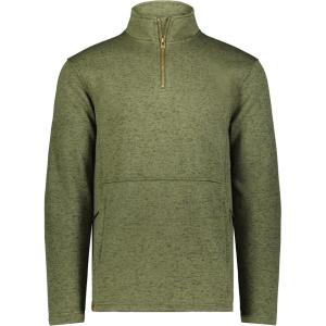 Holloway mens Alpine Sweater Fleece 1/4 Zip Pullover(Olive Heather)