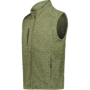 Holloway mens Holloway Alpine Sweater Fleece Vest(Olive Heather)