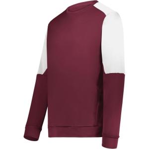 Holloway mens Momentum Team Fleece Crew(Maroon/White)