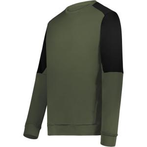Holloway mens Momentum Team Fleece Crew(Olive/Black)