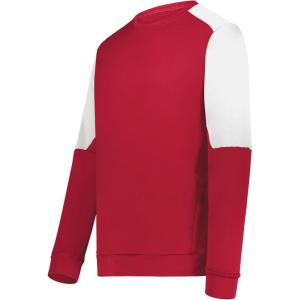 Holloway mens Momentum Team Fleece Crew(Scarlet/White)