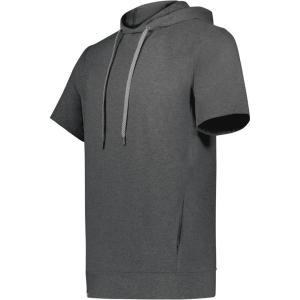 Holloway mens Ventura Soft Knit Short Sleeve Hoodie – Athletic Sweatshirt for Men for Training, Gym Or Casual Wear(Carbon Heather)