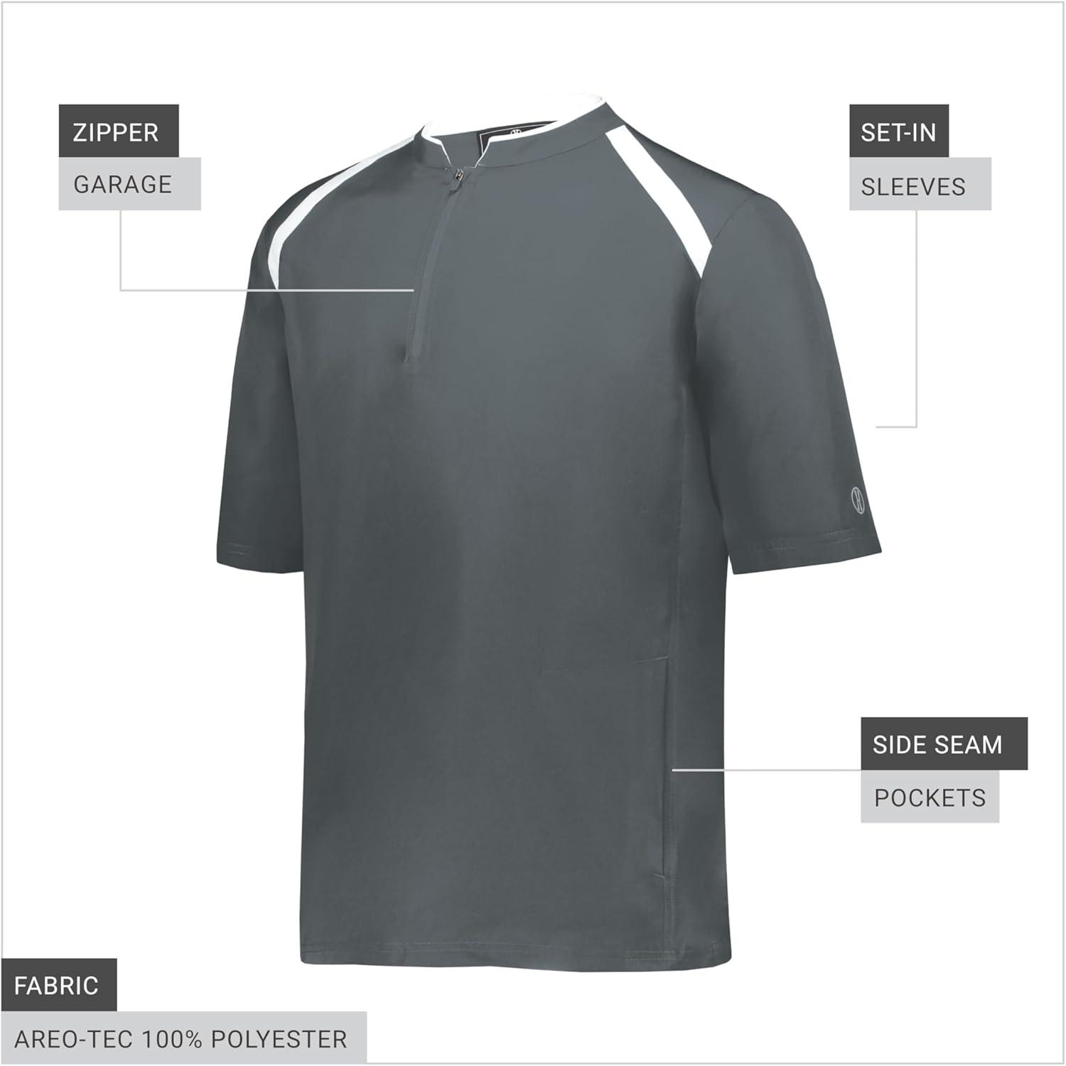 imageHolloway Boys Boys Clubhouse Short Sleeve Pullover Cage JacketGrapWhite