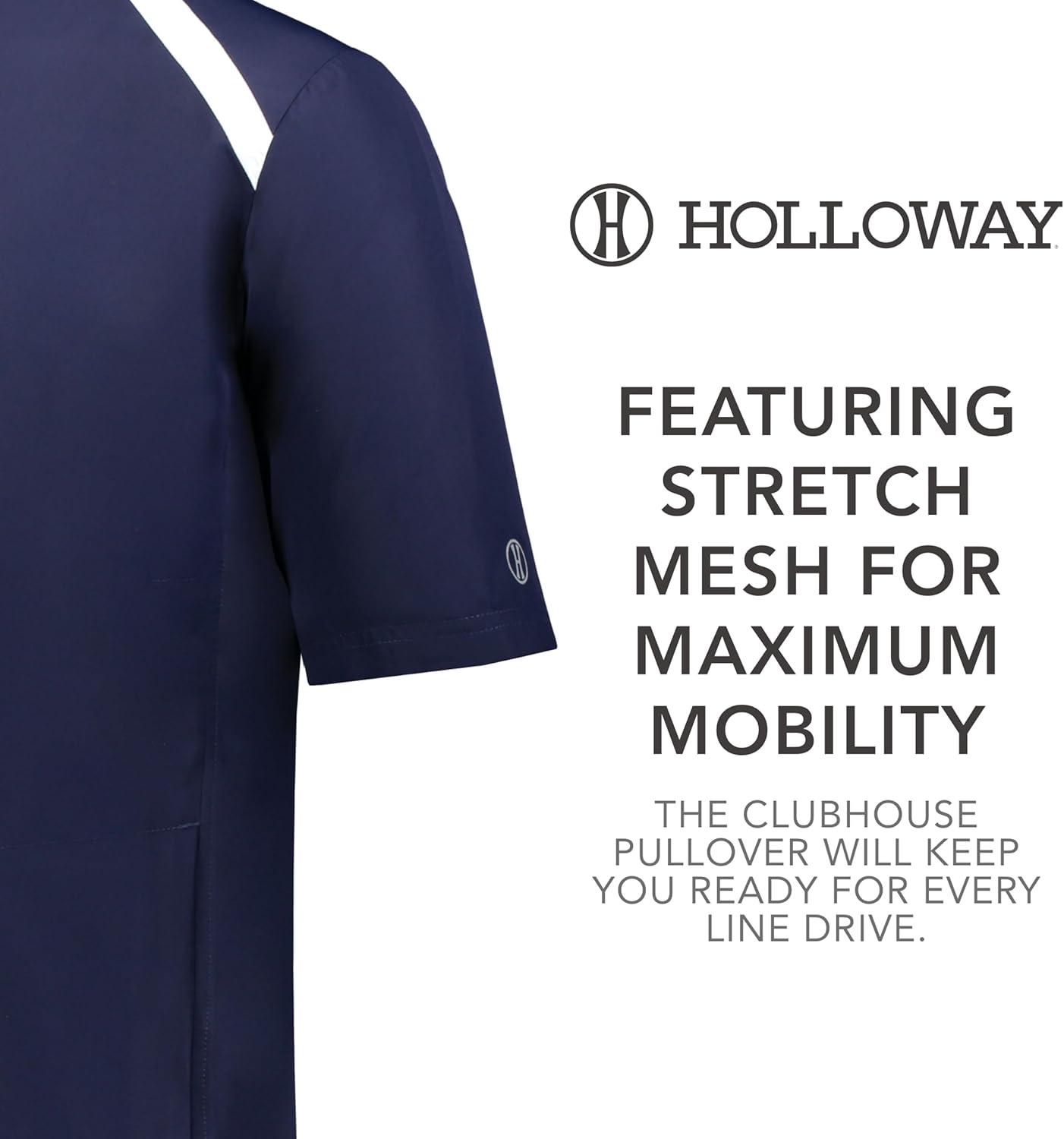 imageHolloway Boys Boys Clubhouse Short Sleeve Pullover Cage JacketNavyWhite