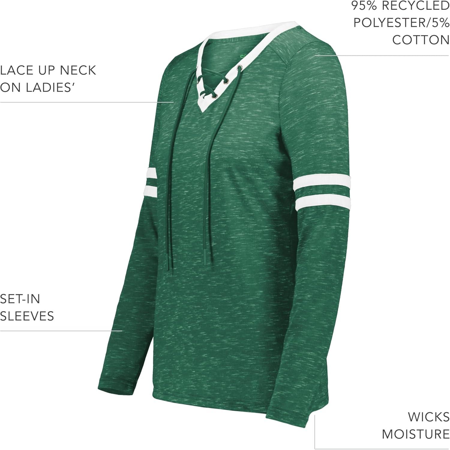imageHolloway Womens Ladies Monterey Long Sleeve TeeDark Green HeatherWhite