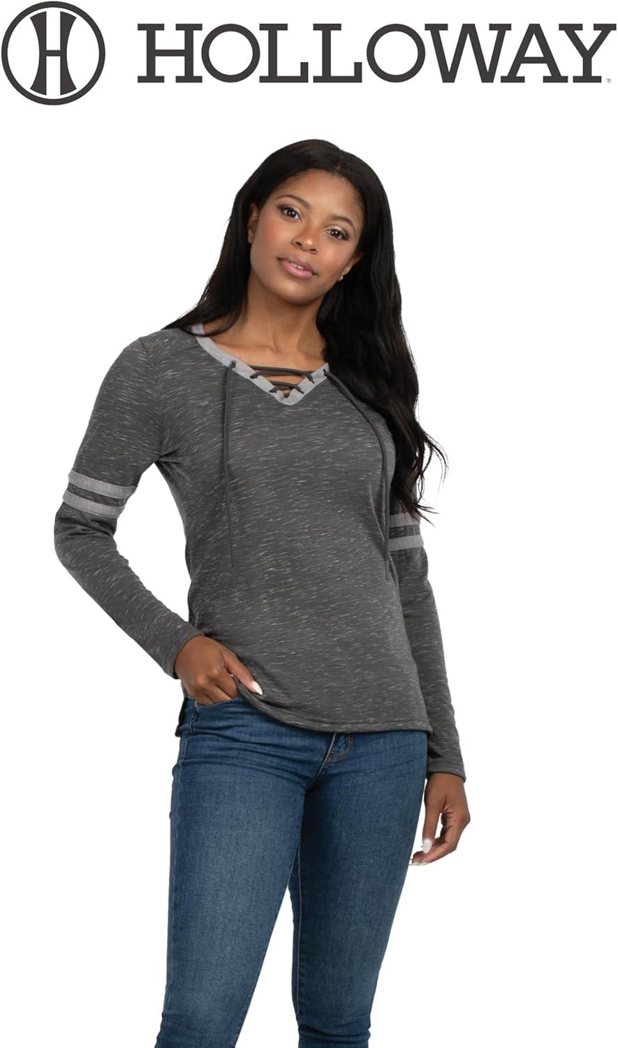 imageHolloway Womens Ladies Monterey Long Sleeve TeeDark Green HeatherWhite