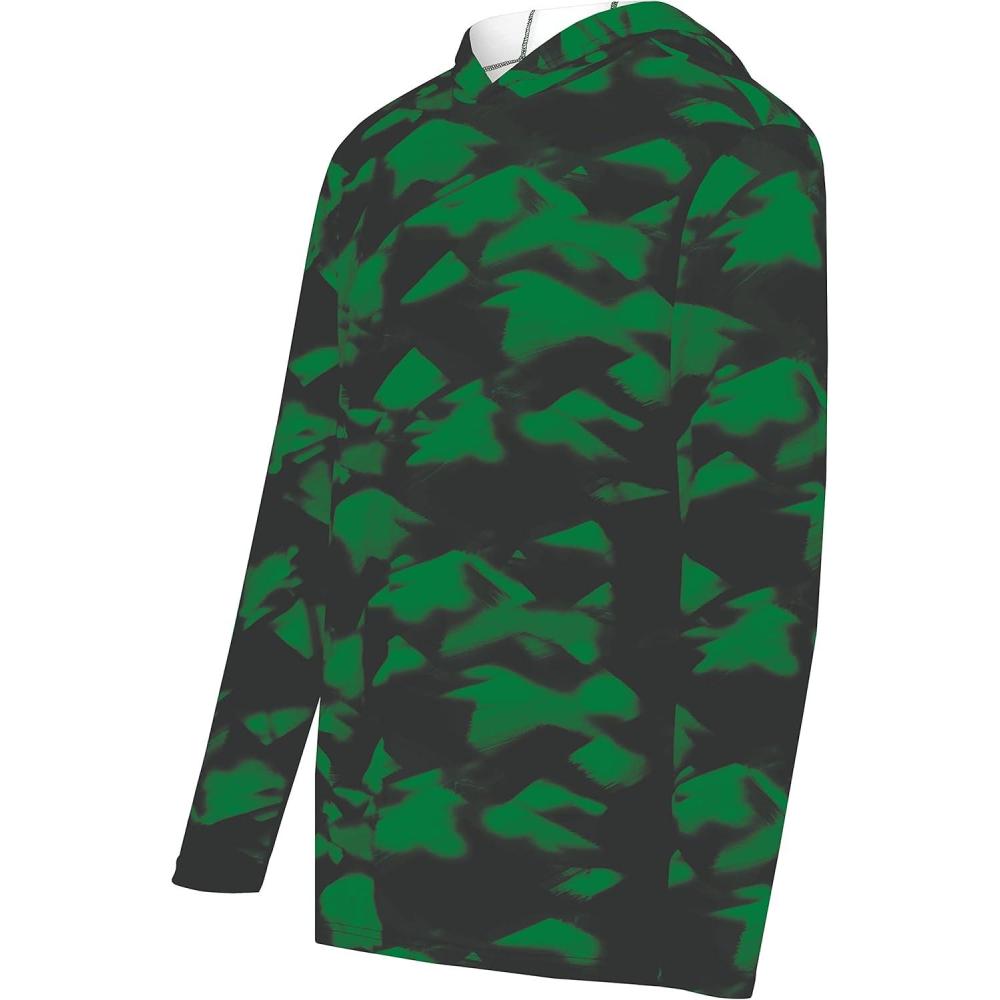 imageHolloway Boys Youth Stock CottonTouch Poly HoodieDark Green Glacier Print