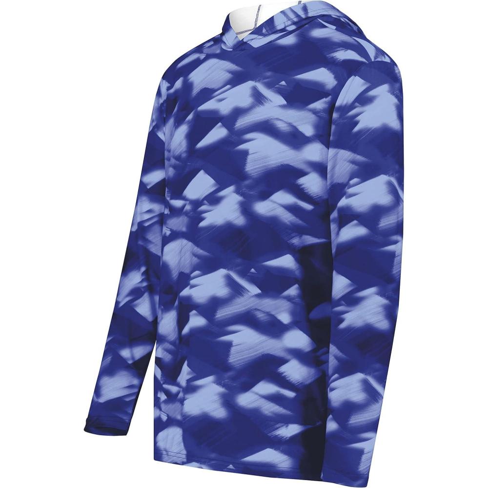 imageHolloway Boys Youth Stock CottonTouch Poly HoodieNavy Glacier Print
