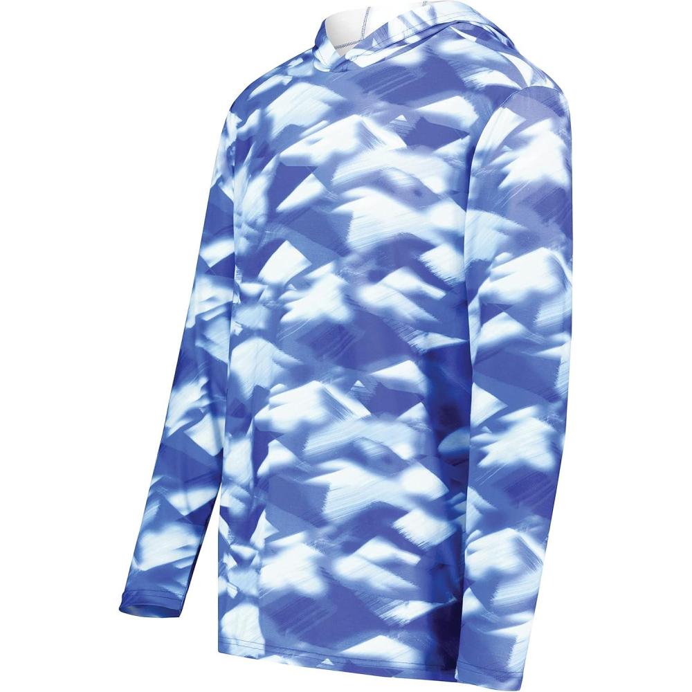 imageHolloway Boys Youth Stock CottonTouch Poly HoodieRoyal Glacier Print