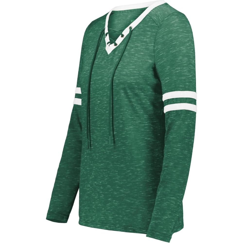 imageHolloway Womens Ladies Monterey Long Sleeve TeeDark Green HeatherWhite