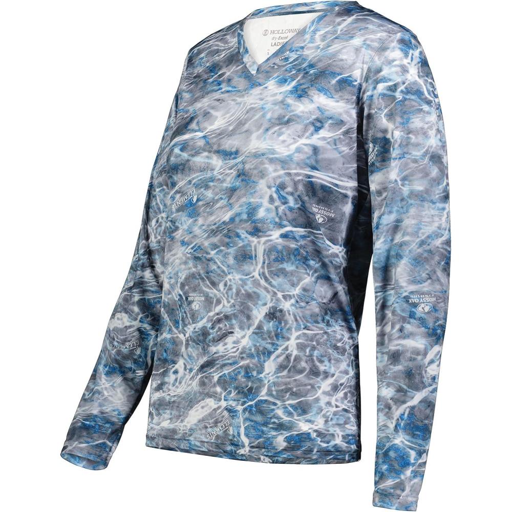 imageHolloway Womens Ladies Mossy Oak Momentum Long Sleeve TeeMo Elements Aqua Steelhead