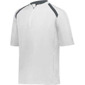 Holloway Boys Boy’s Clubhouse Short Sleeve Pullover Cage Jacket(White/Graphite)
