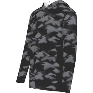 Holloway Boys’ Youth Stock Cotton-Touch Poly Hoodie(Black Glacier Print)