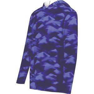 Holloway Boys’ Youth Stock Cotton-Touch Poly Hoodie(Purple Glacier Print)