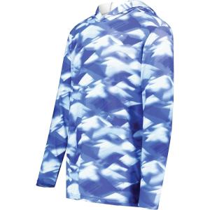 Holloway Boys’ Youth Stock Cotton-Touch Poly Hoodie(Royal Glacier Print)