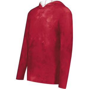 Holloway Boys’ Youth Stock Cotton-Touch Poly Hoodie(Scarlet Cloud Print)