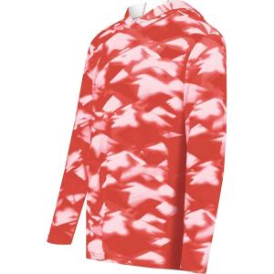 Holloway Boys’ Youth Stock Cotton-Touch Poly Hoodie(Scarlet Glacier Print)