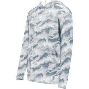 Holloway Boys’ Youth Stock Cotton-Touch Poly Hoodie(Silver Shockwave Print)