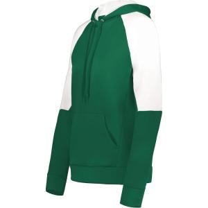 Holloway Women’s Ladies Momentum Team Fleece Hoodie(Dark Green/White)
