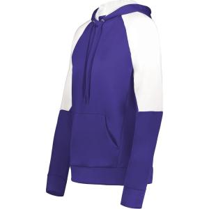 Holloway Women’s Ladies Momentum Team Fleece Hoodie(Purple/White)