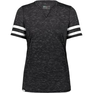 Holloway Women’s Ladies Monterey Tee(Black Heather/White)
