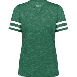 Holloway Women’s Ladies Monterey Tee(Dark Green Heather/White)