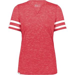 Holloway Women’s Ladies Monterey Tee(Scarlet Heather/White)