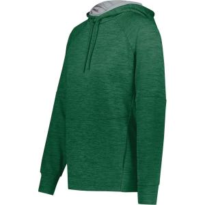 Holloway Women’s pro Performance Fleece Hoodie(Dark Green Heather/Silver)