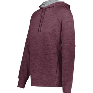 Holloway Women’s pro Performance Fleece Hoodie(Maroon Heather/Silver)